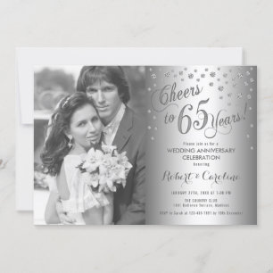 65-årsjubileum med foto - diamant silver inbjudningar