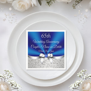 65-årsjubileum Servetter i 3 storlekar, Blå Safir