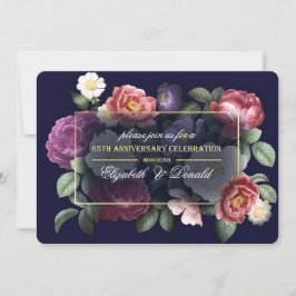 65-årsjubileumsfest Vintageblomma Inbjudningar
