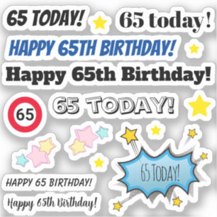 65 och Fabulous Många Birthday Stickers Klistermärken