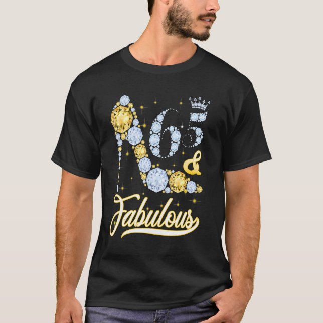 65 och Högklackar vid 65en Krona Lycklig T Shirt (Framsida)