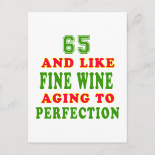 65 och som fint vin födelsedagsdesign vykort
