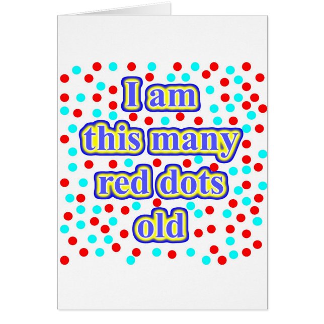 65 rött pricker gammalt hälsningskort (Framsidan)