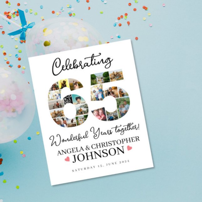 65e år efter giftermål-årsdagen Fotokollage Poster (Skapare uppladdad)