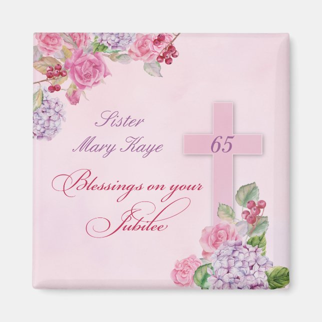 65e Årsdag för Religiösa Life Catholic Nun Magnet (Framsidan)