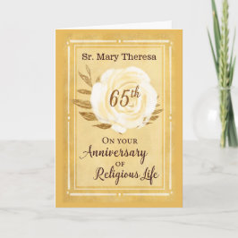 65e Årsdag för Religiösa Life Nun Vit ros Kort