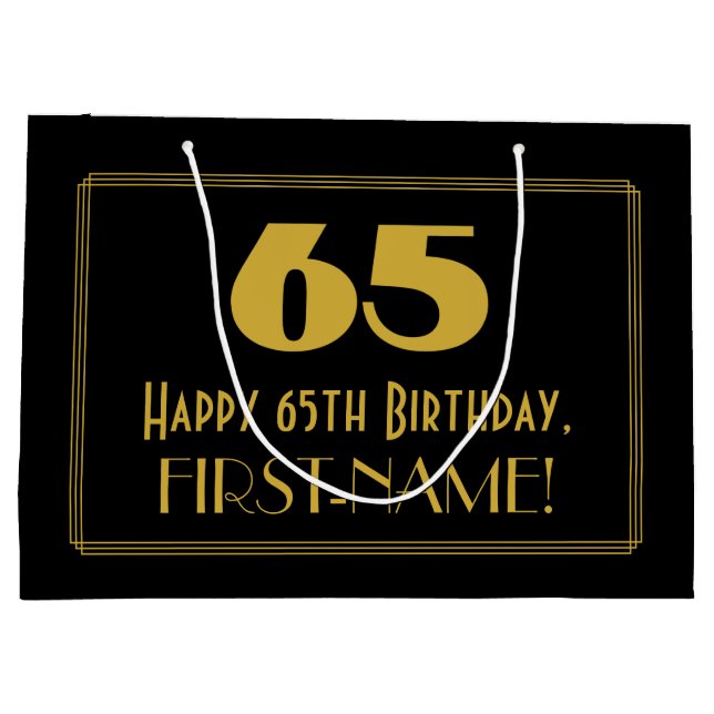 65e Birthday - Art Deco Inspired look ’65’ & Namn (Baksidan)
