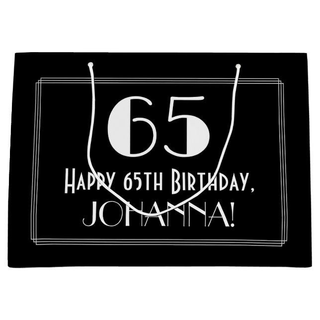 65e Birthday: Art Deco Inspired Stil "65", Namn (Framsidan)