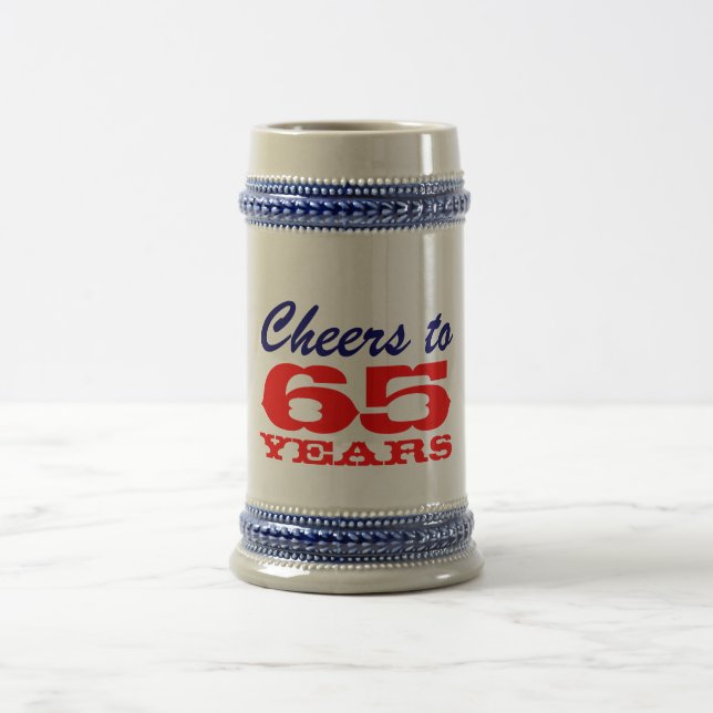 65e Birthday Beer Mugg | för manar gåva (Center)