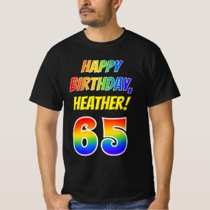 65e Birthday - Bold, Roligt, Rainbow 65, Custom Na T Shirt