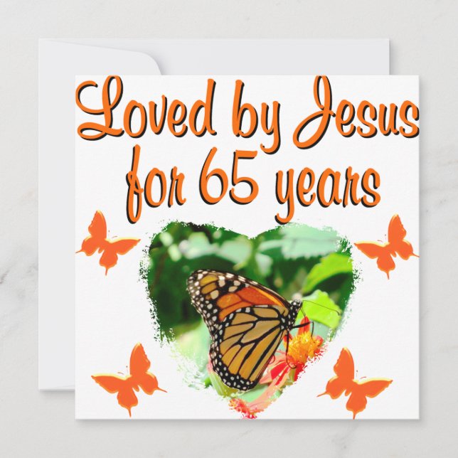65E BIRTHDAY BUTTERFLY KORT (Framsida)