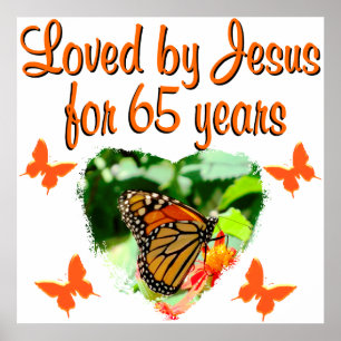 65E BIRTHDAY BUTTERFLY POSTER