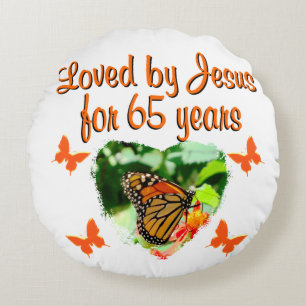 65E BIRTHDAY BUTTERFLY RUND KUDDE