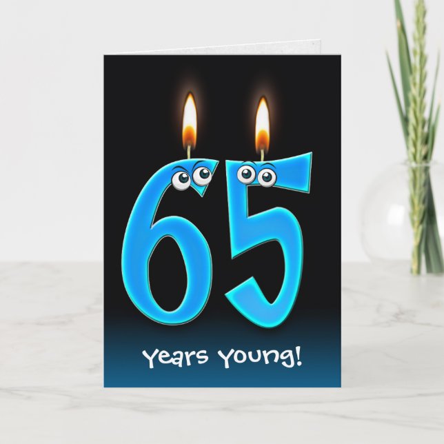 65e Birthday Candles med Eyebullar Kort (Framsida)