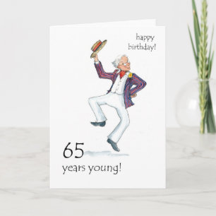 65e Birthday Card - Man Dancing Kort