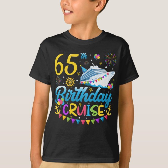 65e Birthday Cruise B Day Party Boy T Shirt (Framsida)