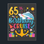 65e Birthday Cruise B Day Party Vykort<br><div class="desc">65e Birthday Cruise B-Day Party Funny design Gift Classic Standard Postcard Classic Collection.</div>