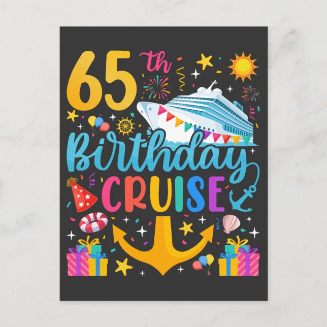 65e Birthday Cruise B Day Party Vykort (Framsida)