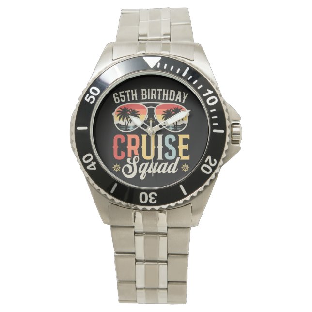 65E Birthday Cruise Squad Family Matching Manar Armbandsur (Framsida)
