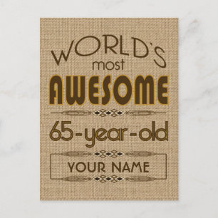 65e Birthday Firation World Best Fabulous Inbjudan Vykort