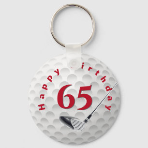 65e Birthday Golf Boll Nyckelring