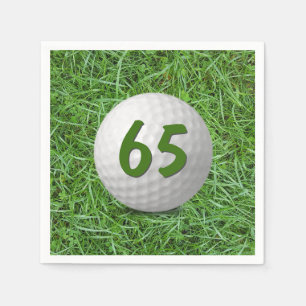 65e Birthday Golf Boll på gräs Pappersservett