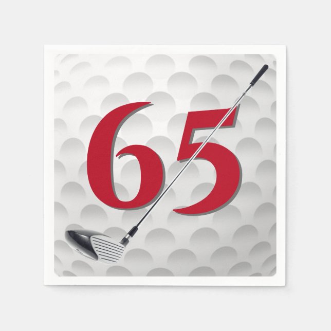 65e Birthday Golf Klubb Napkins Pappersservett (Framsidan)