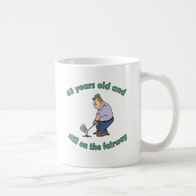 65e Birthday Golfer Gag Gift Kaffemugg (Höger)