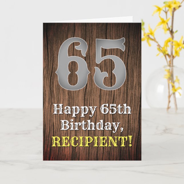 65e Birthday: Land Western Inspired Titta, Namn Kort (Gul blomma)