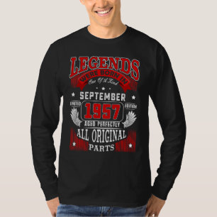 65e Birthday Legends Born I september 1957 65 Y T Shirt