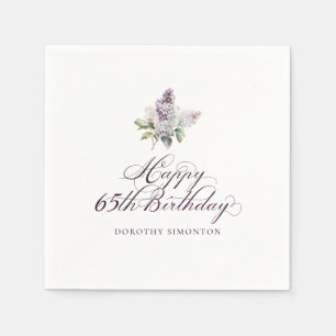 65e Birthday Lila Lilac Vår Flower Cocktail Pappersservett