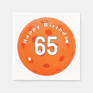 65e Birthday Orange Pickleball Pappersservett