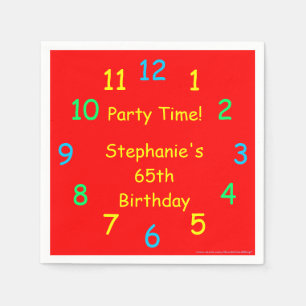 65e Birthday, Party Time, Namn, Red Papper Pappersservett