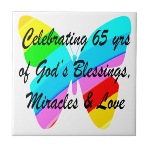 65E BIRTHDAY RAIN BUTTERFLY DESIGY KAKELPLATTA