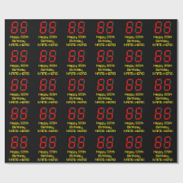 65e Birthday: Red Digital Clock Stil "65" + Namn Presentpapper