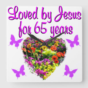 65E BIRTHDAY-RELIGIÖSA FYRKANTIG KLOCKA