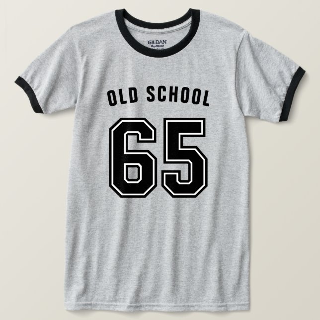 65e Birthday Ringer T Shirt (Design framsida)