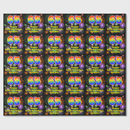 65e Birthday: Roligt Fireworks, Rainbow look # "65 Presentpapper