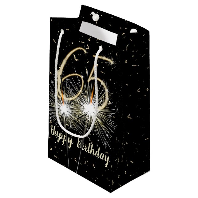 65e Birthday Sparkler on Black (Framsidan Vinklad)