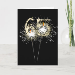65e Birthday Sparklers på Black Kort