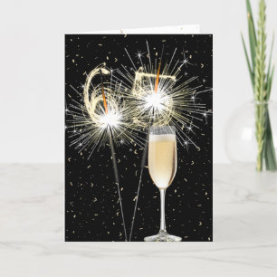 65e Birthday Sparklers with White Vin Kort