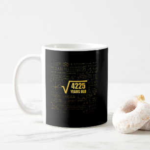 65e Birthday Square Root of 4225 65 Years Old Kaffemugg