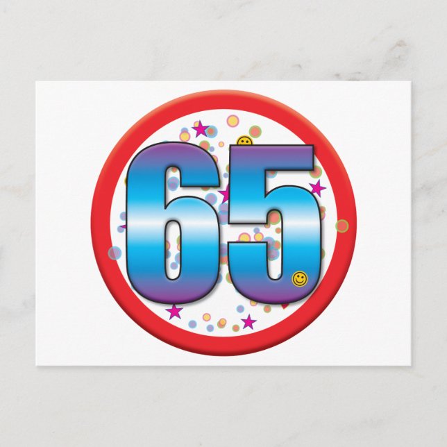 65e Birthday v2 Vykort (Framsida)
