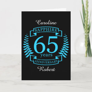 65e Bröllop ANNIVERSARY SAPPHIRE Kort