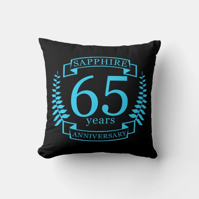 65e Bröllop ANNIVERSARY SAPPHIRE Kudde (Framsida)