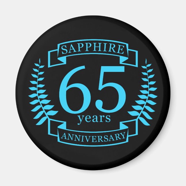 65e Bröllop ANNIVERSARY SAPPHIRE Magnet (Framsidan)