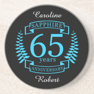 65e Bröllop ANNIVERSARY SAPPHIRE Underlägg Sandsten