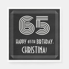 65e födelsedag: Art Deco Inspired Titta "65" + Nam Pappersservett