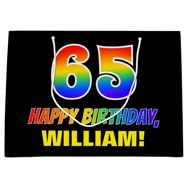 65e födelsedag: fetstil, Roligt, enkel, regnbåge 6 (Framsidan)