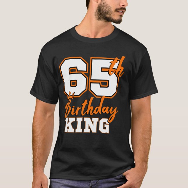 65e födelsedag Kung Party Krona Bday Firande T Shirt (Framsida)
